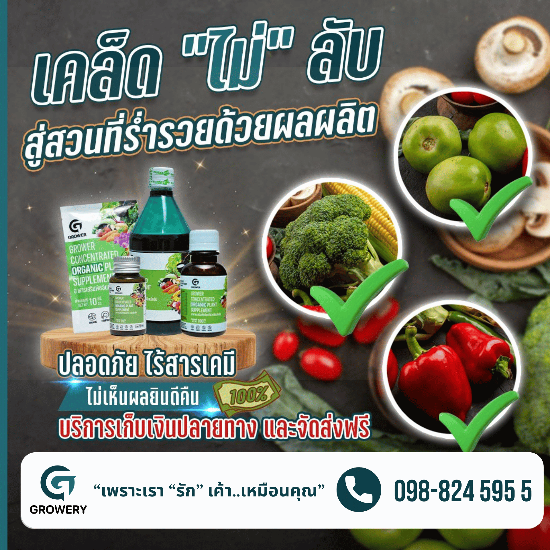 อาหารเสริมพืชอินทรีย์เข้มข้น Growery 4